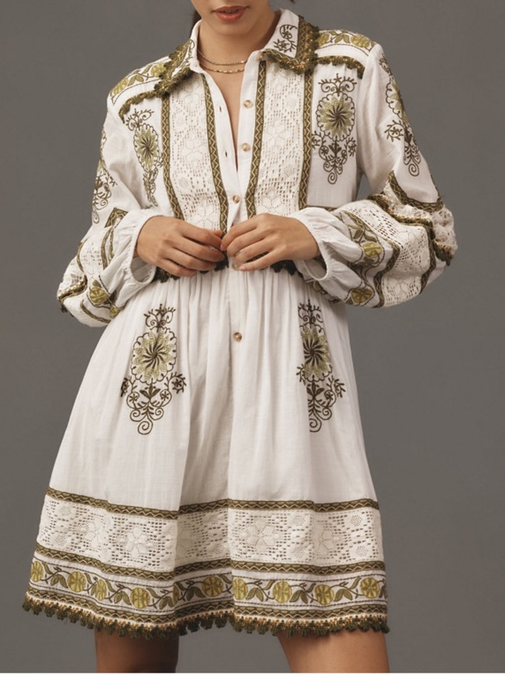 Maeve Anthropologie Embroidered Boho Mini Dress XSP Petite